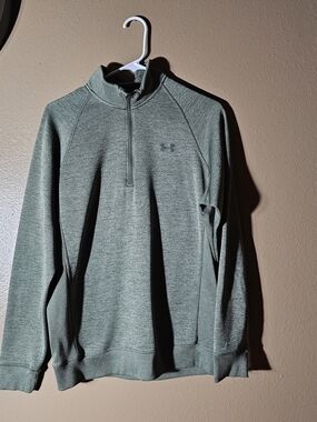 Under Armour Coldgear Quarter Zip Men's Pullover Sweater Size Medium Sage Green